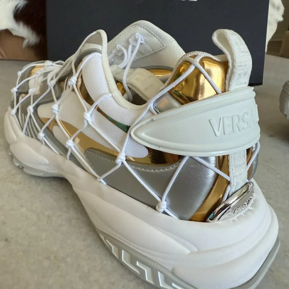 VERSACE Mercury M_VS_03 Rope, Leather‎ and Mesh Sneakers. 46